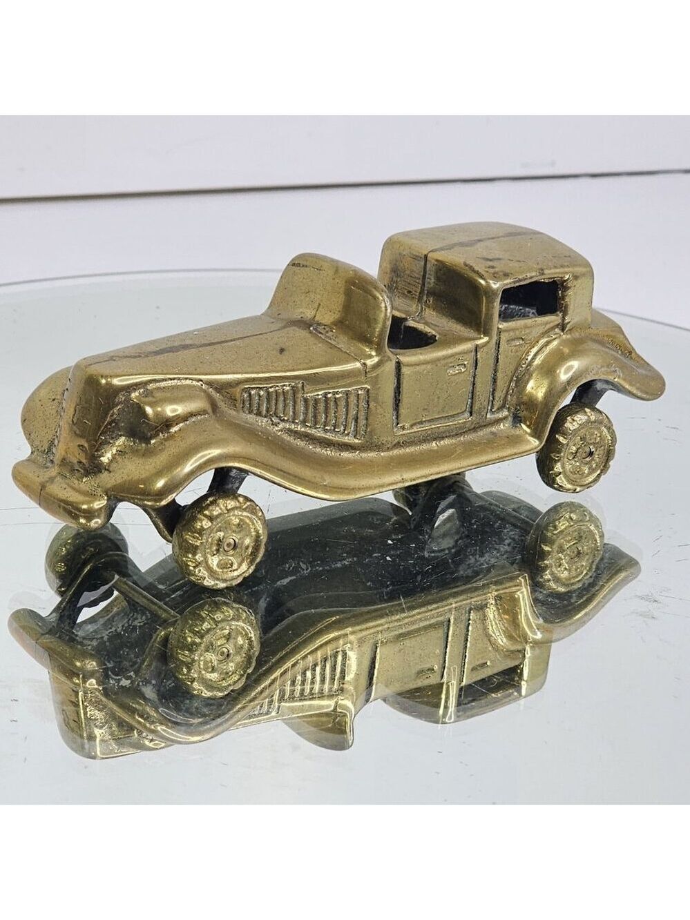 Vintage Brass Toy Car Automobile - Desk Paper Weight